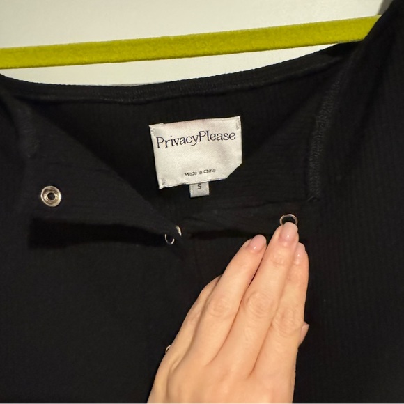 Privacy Please Rue Ribbed Knit Snap Button Down - Picture 4 of 5